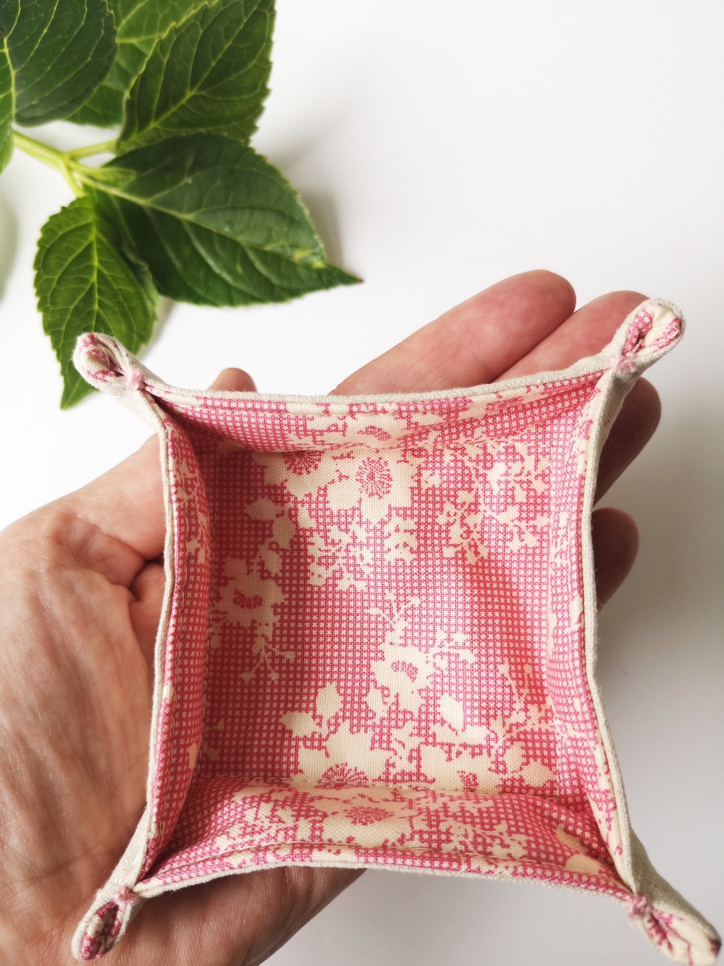 Pink Floral Fabric Tray