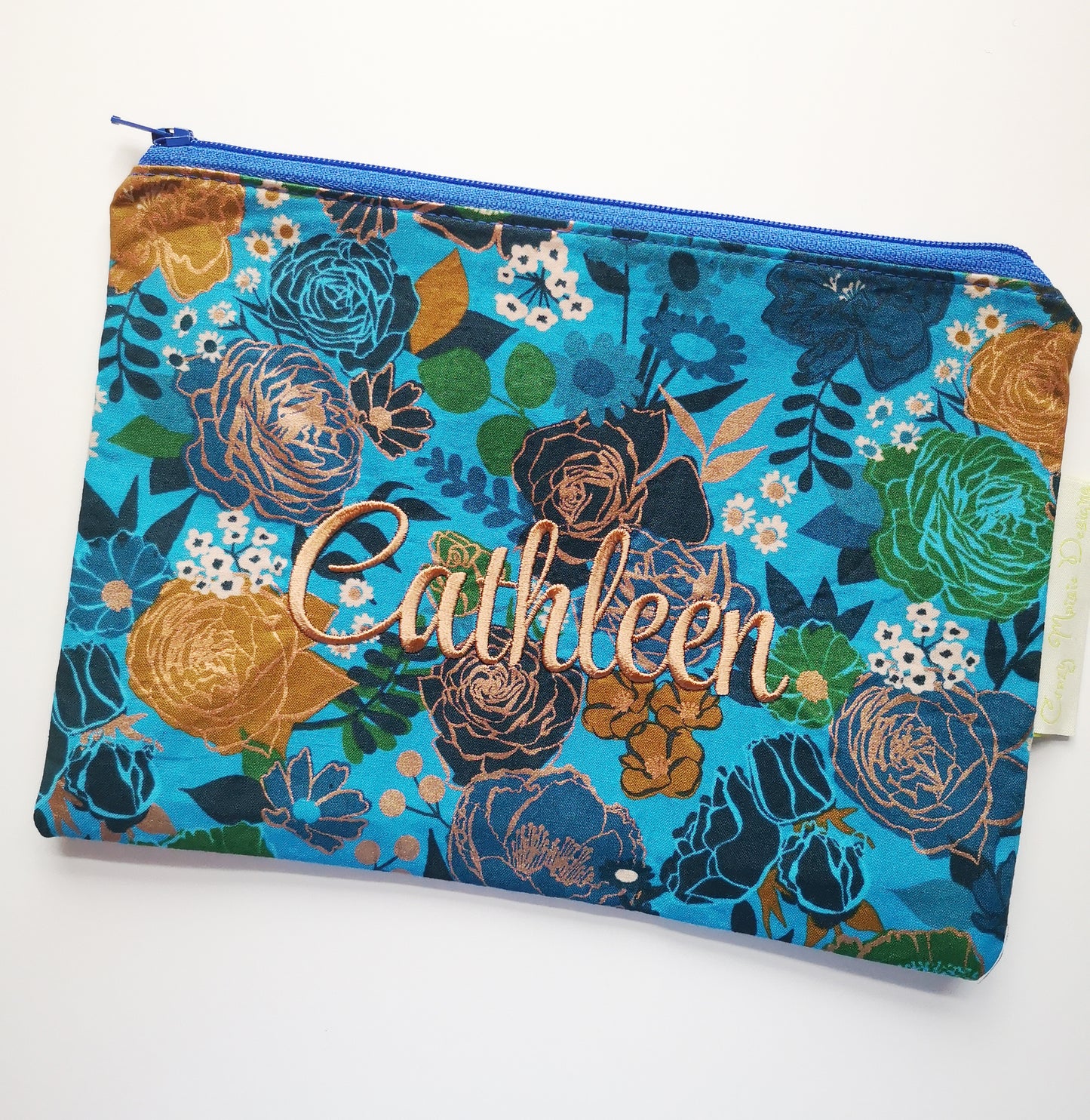 Electric Blue Makeup Bag