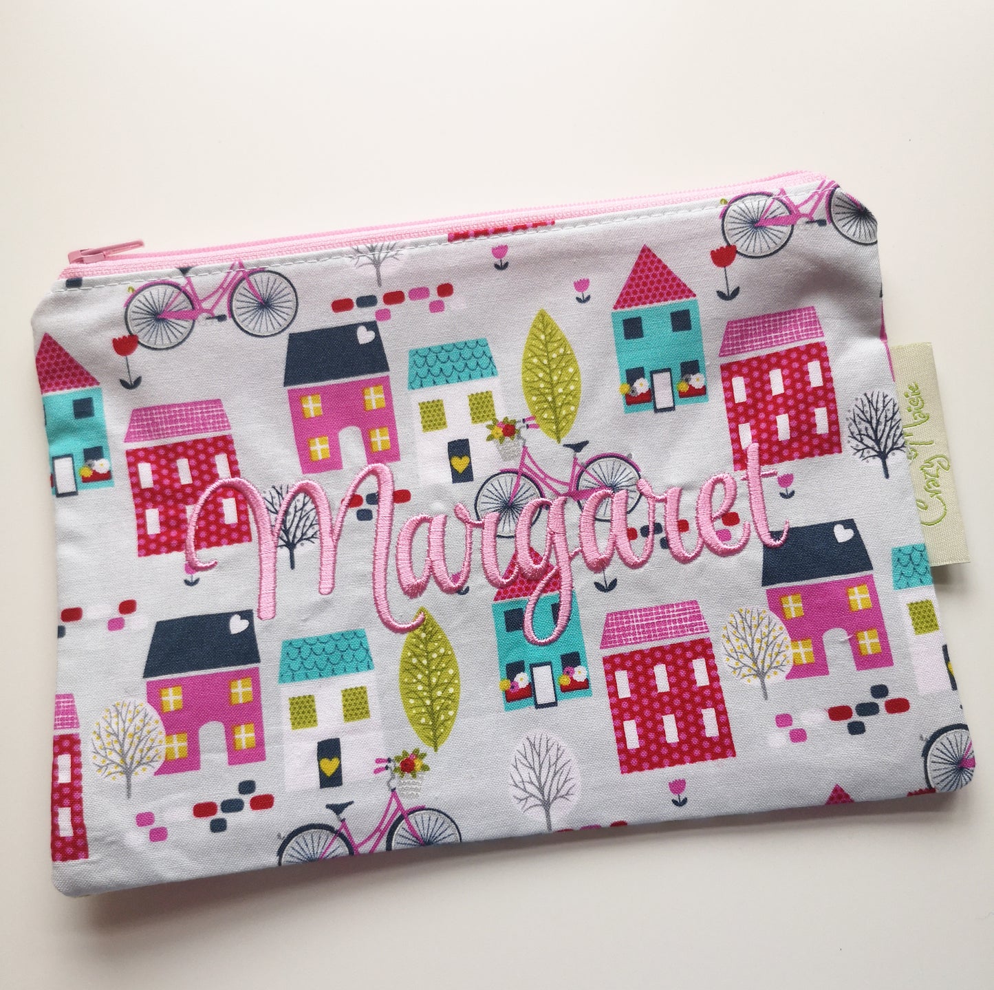 Green Tropical Floral Makeup Bag
