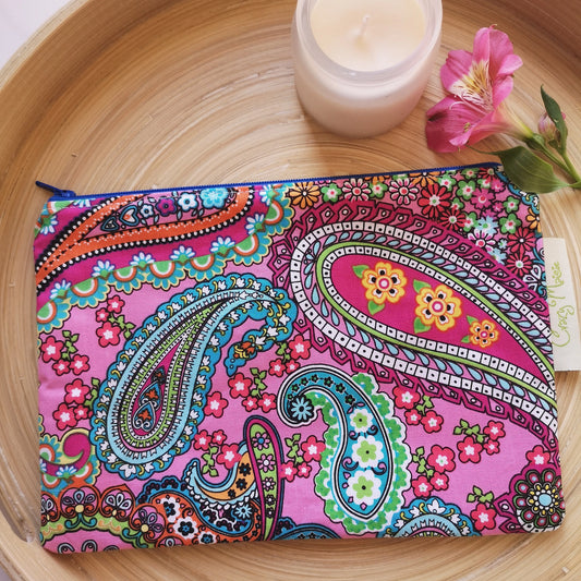 Pink Paisley Makeup Bag