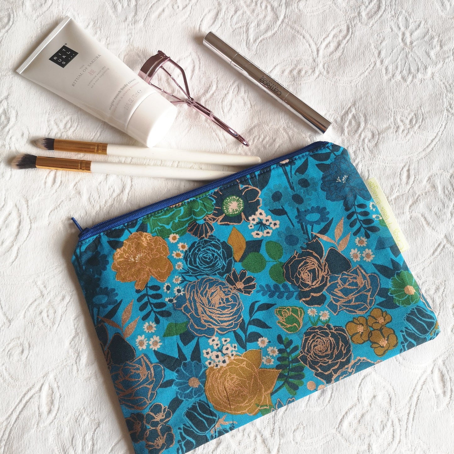 Electric Blue Makeup Bag