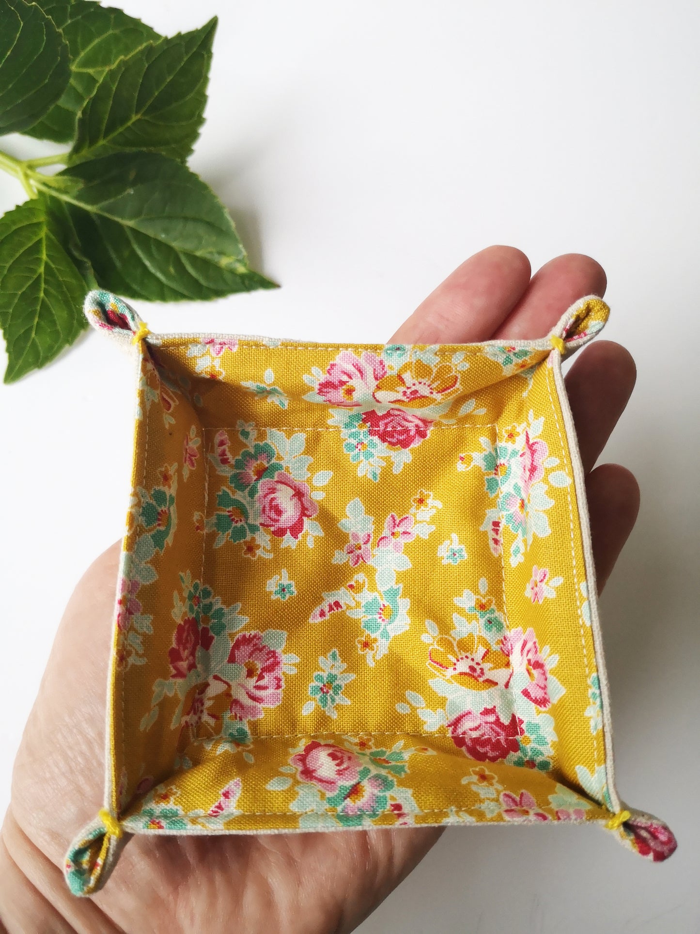 Yellow Floral Fabric Tray