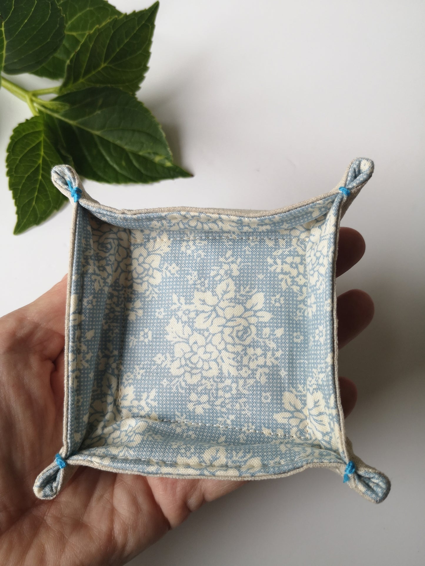 Blue Floral Fabric Tray