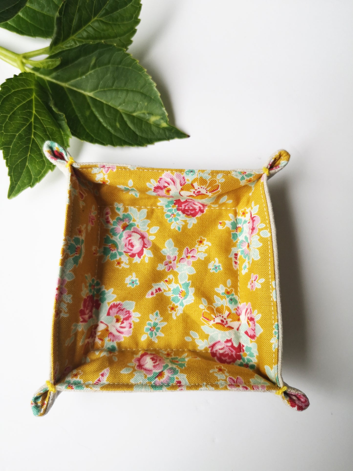 Yellow Floral Fabric Tray