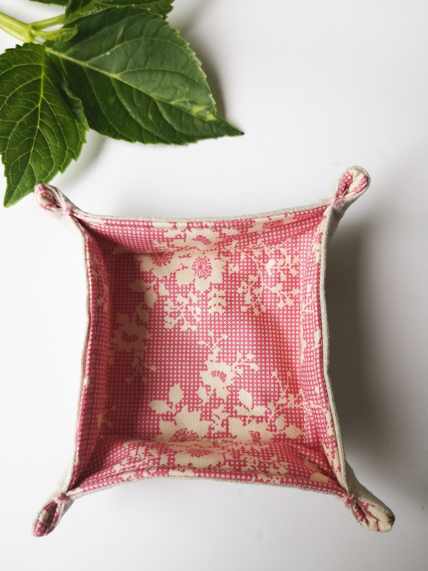 Pink Floral Fabric Tray