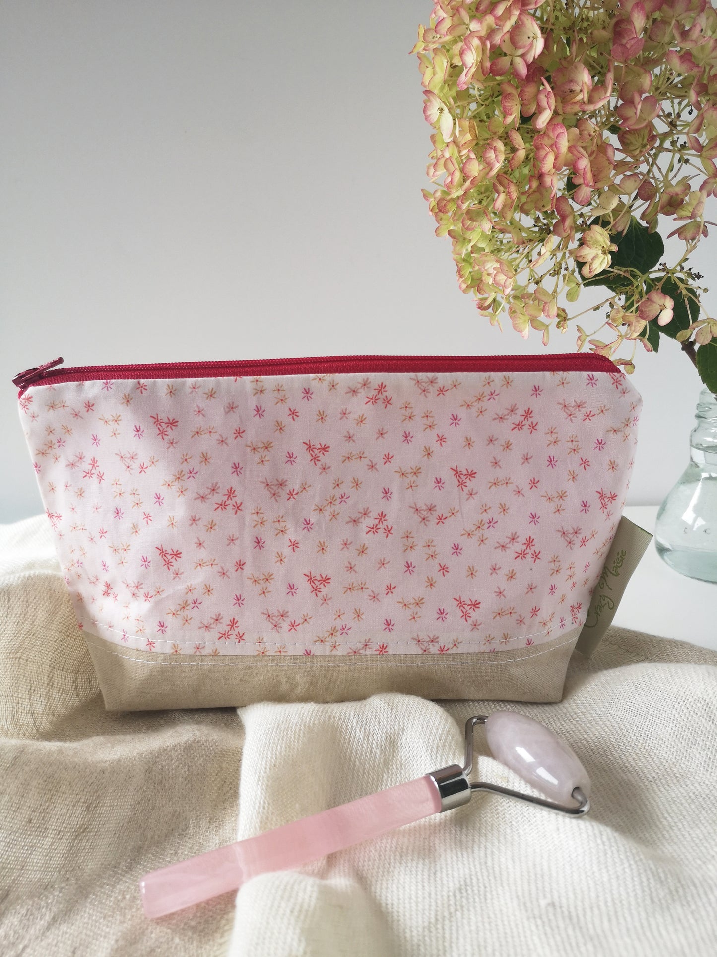 Pink Mini Floral Makeup Bag