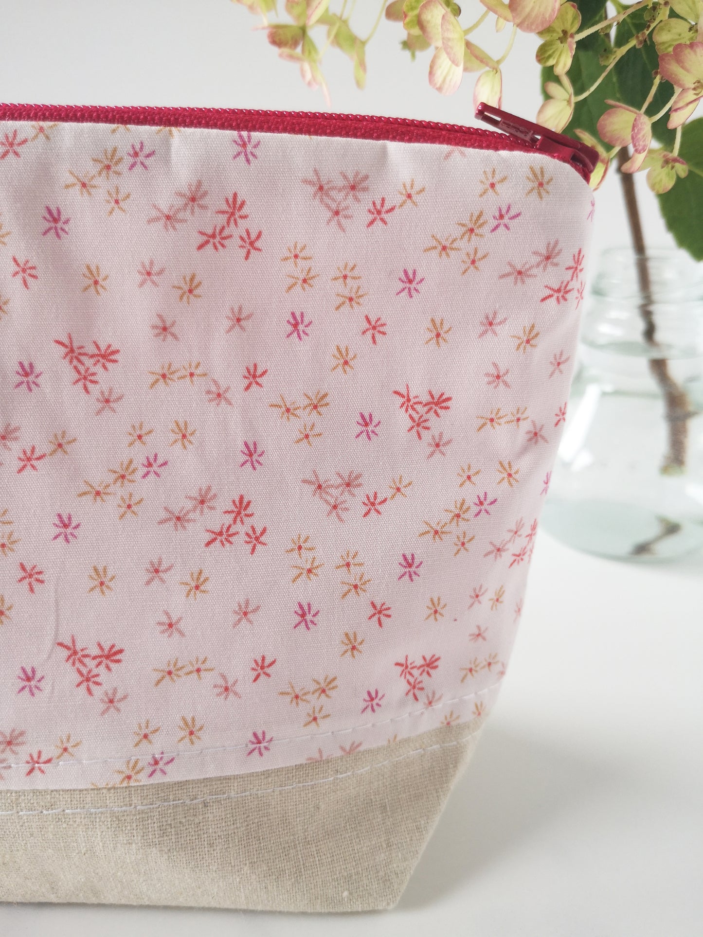 Pink Mini Floral Makeup Bag