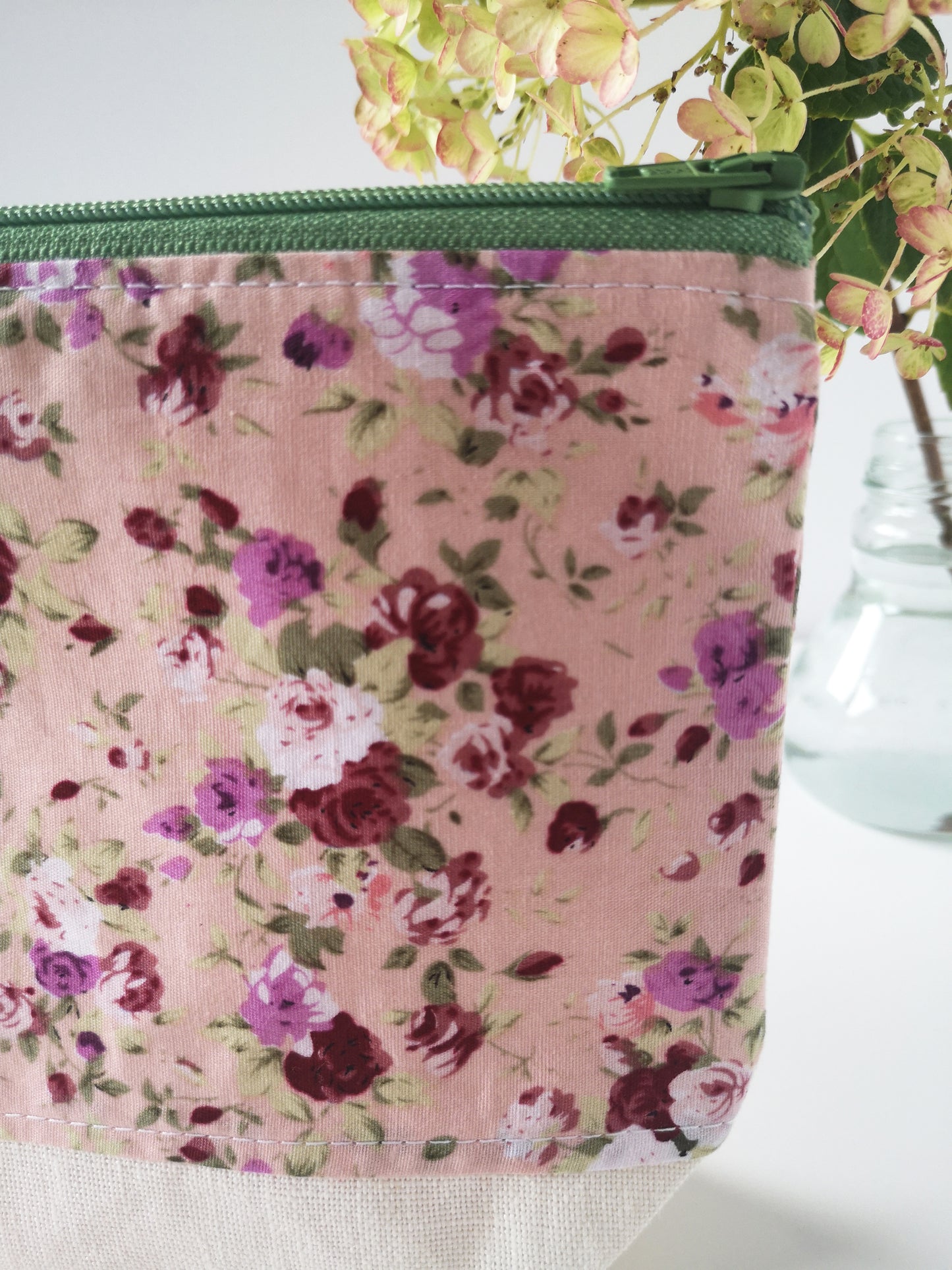 Pink Floral Makeup Bag