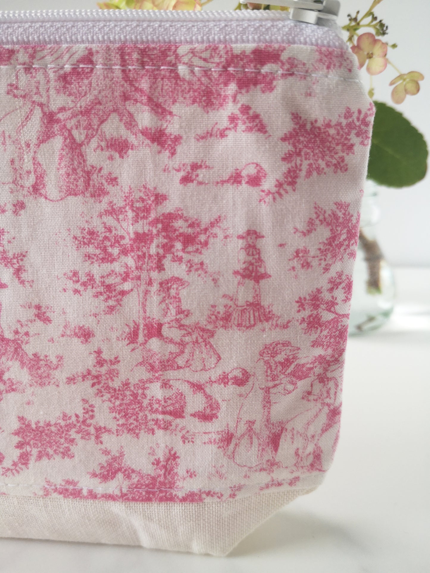 Pink Toile Makeup Bag