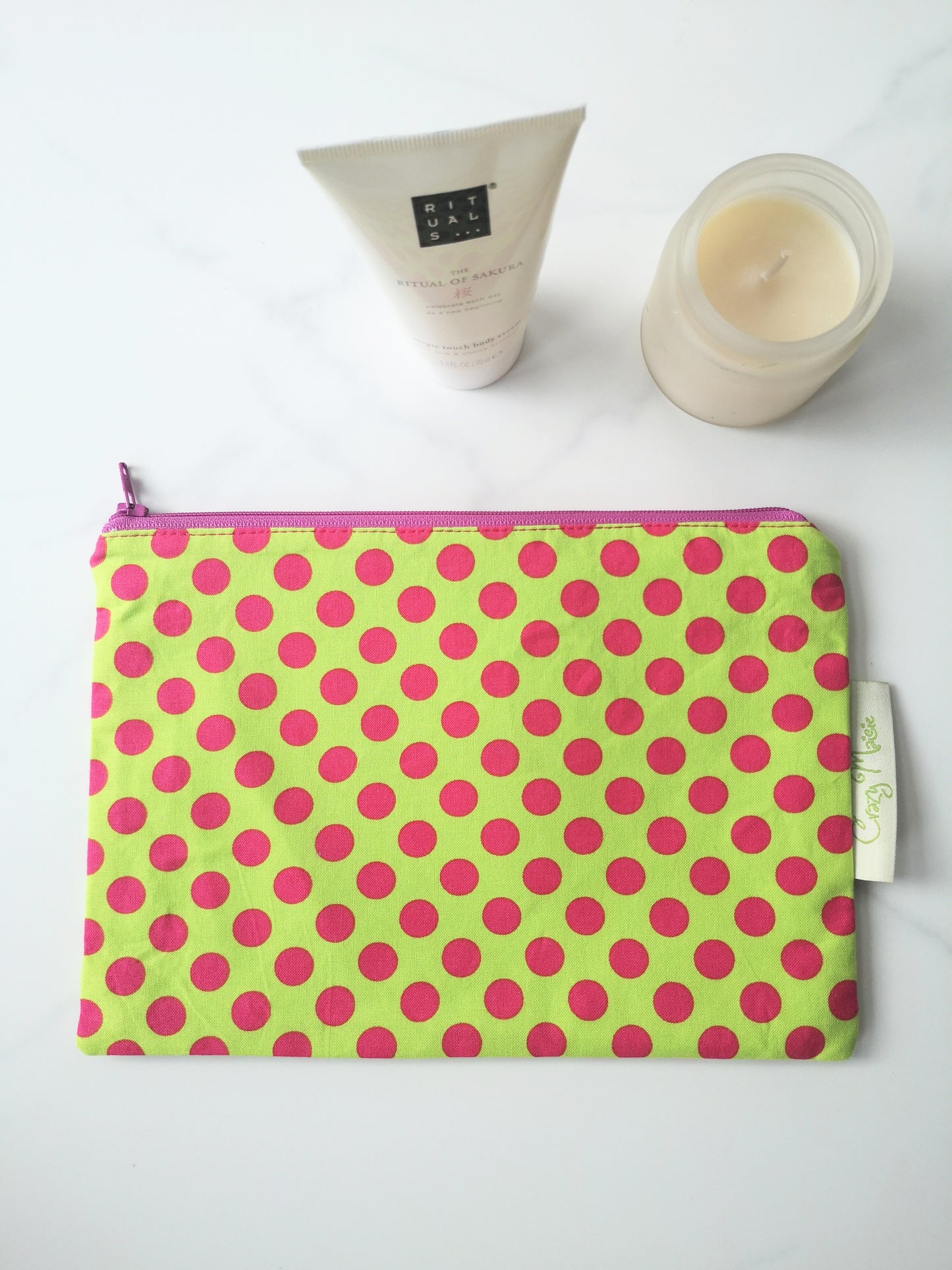 Lime Green Zipper pouch