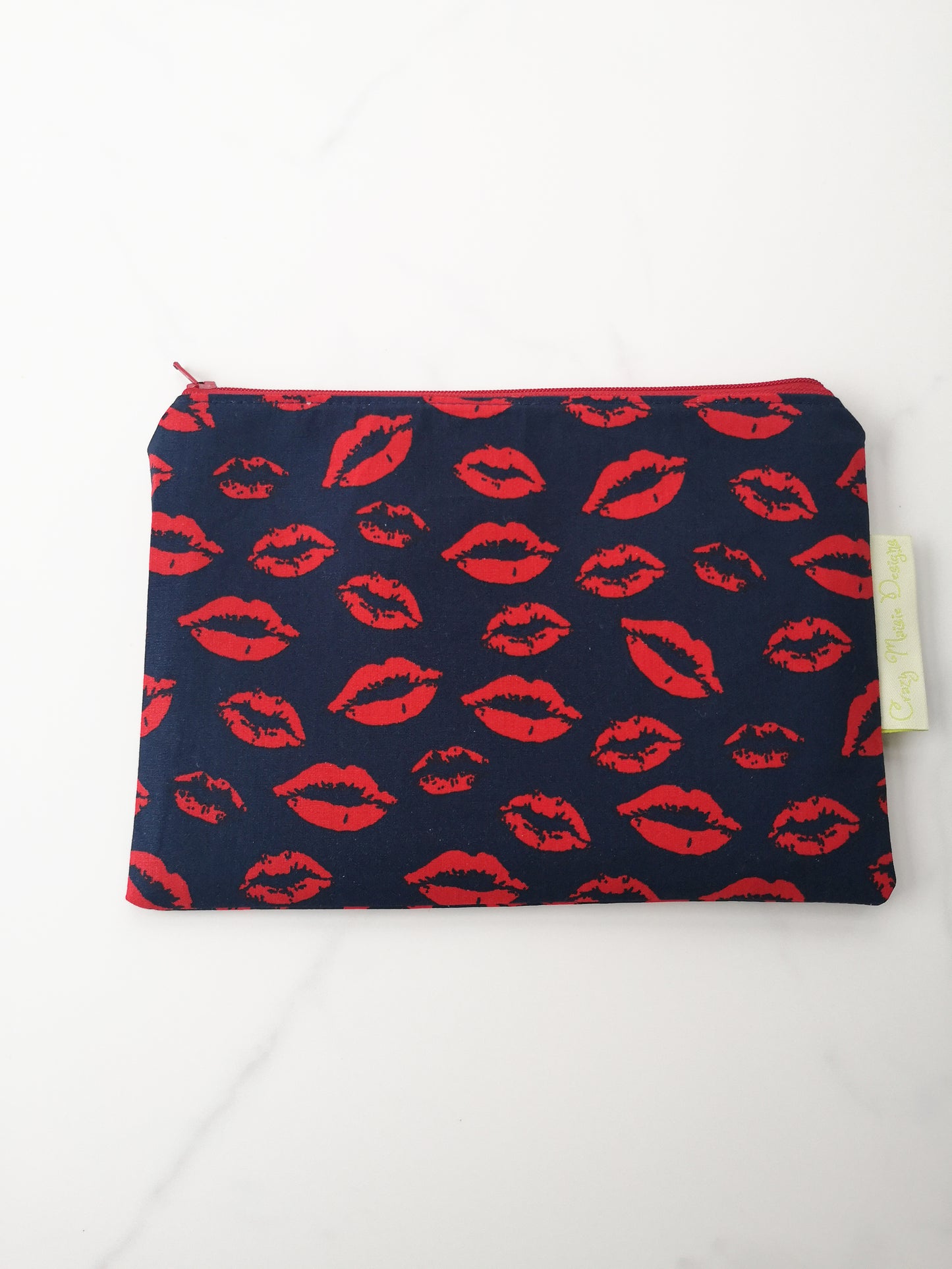 Navy Lips Makeup Bag