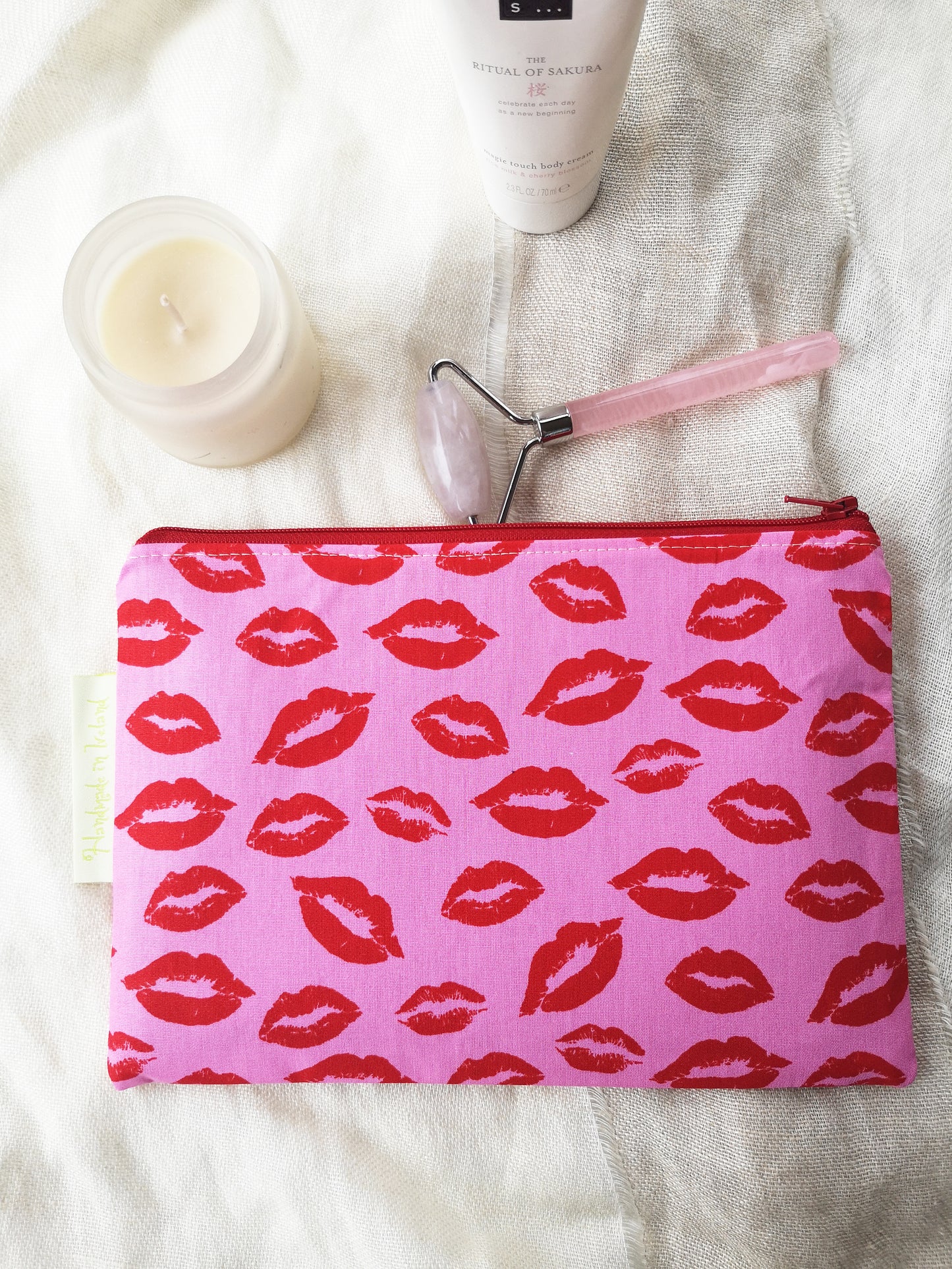 Pink lips Makeup Bag