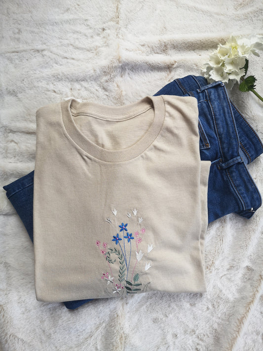 Wildflower Embroidered T- Shirt