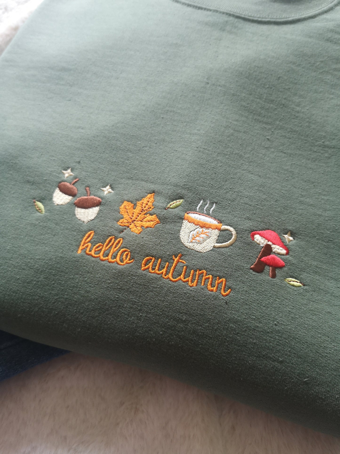 Hello Autumn Embroidered Sweatshirt