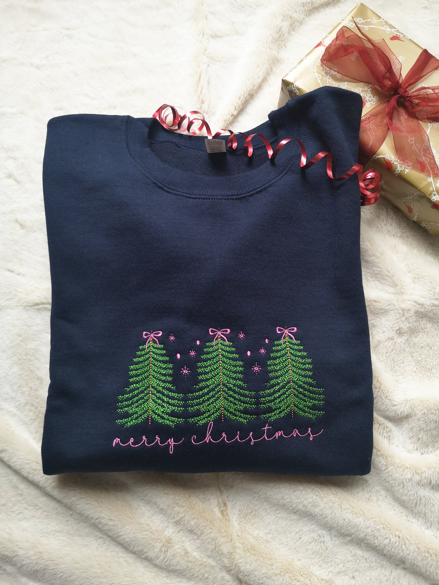 Embroidered Christmas Trees sweatshirt