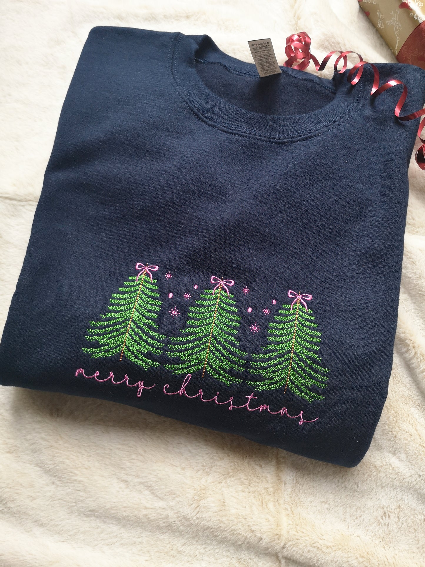 Embroidered Christmas Trees sweatshirt