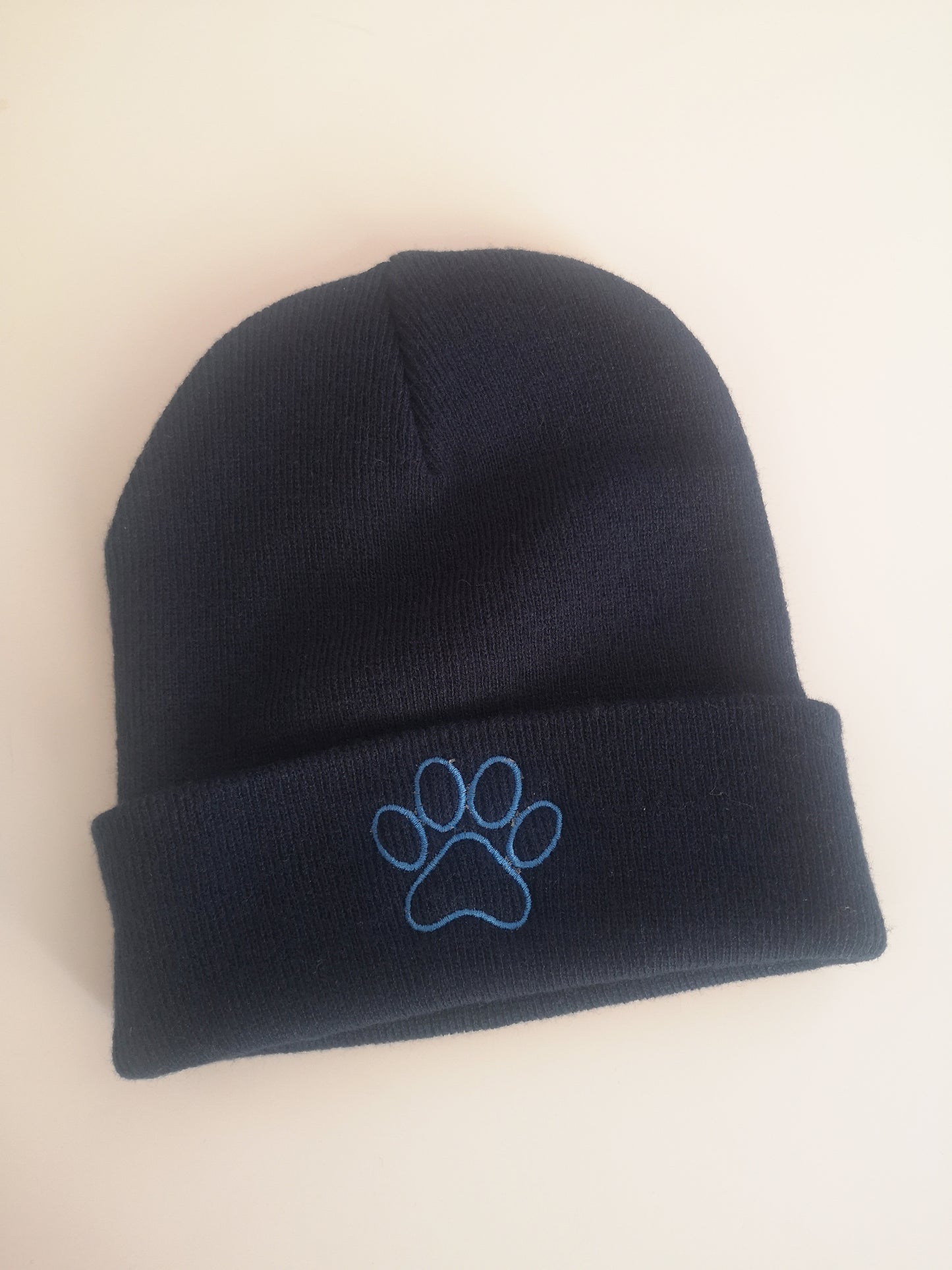 Embroidered Paw Beanie