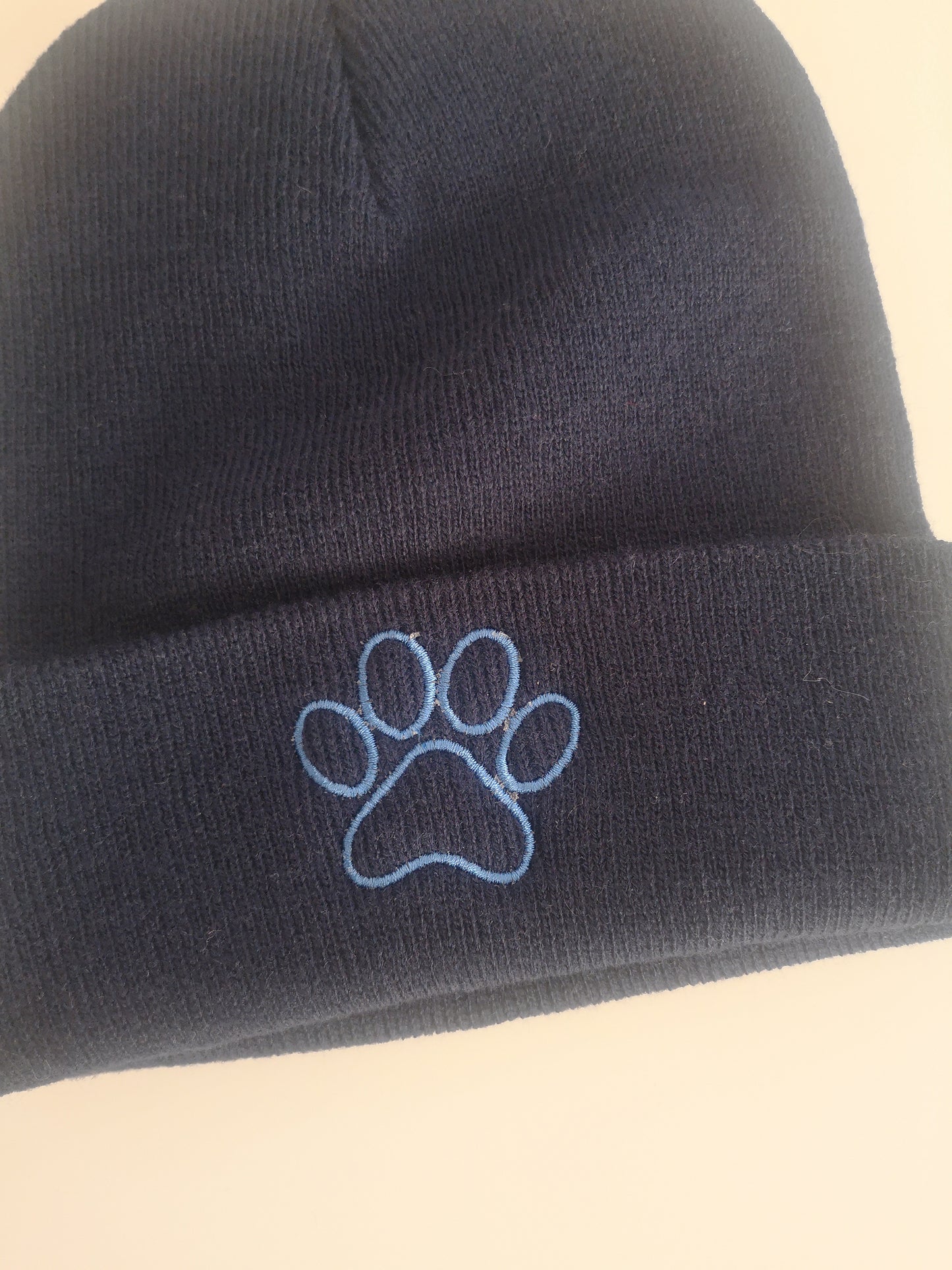 Embroidered Paw Beanie