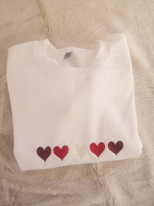 Embroidered Hearts Sweatshirt