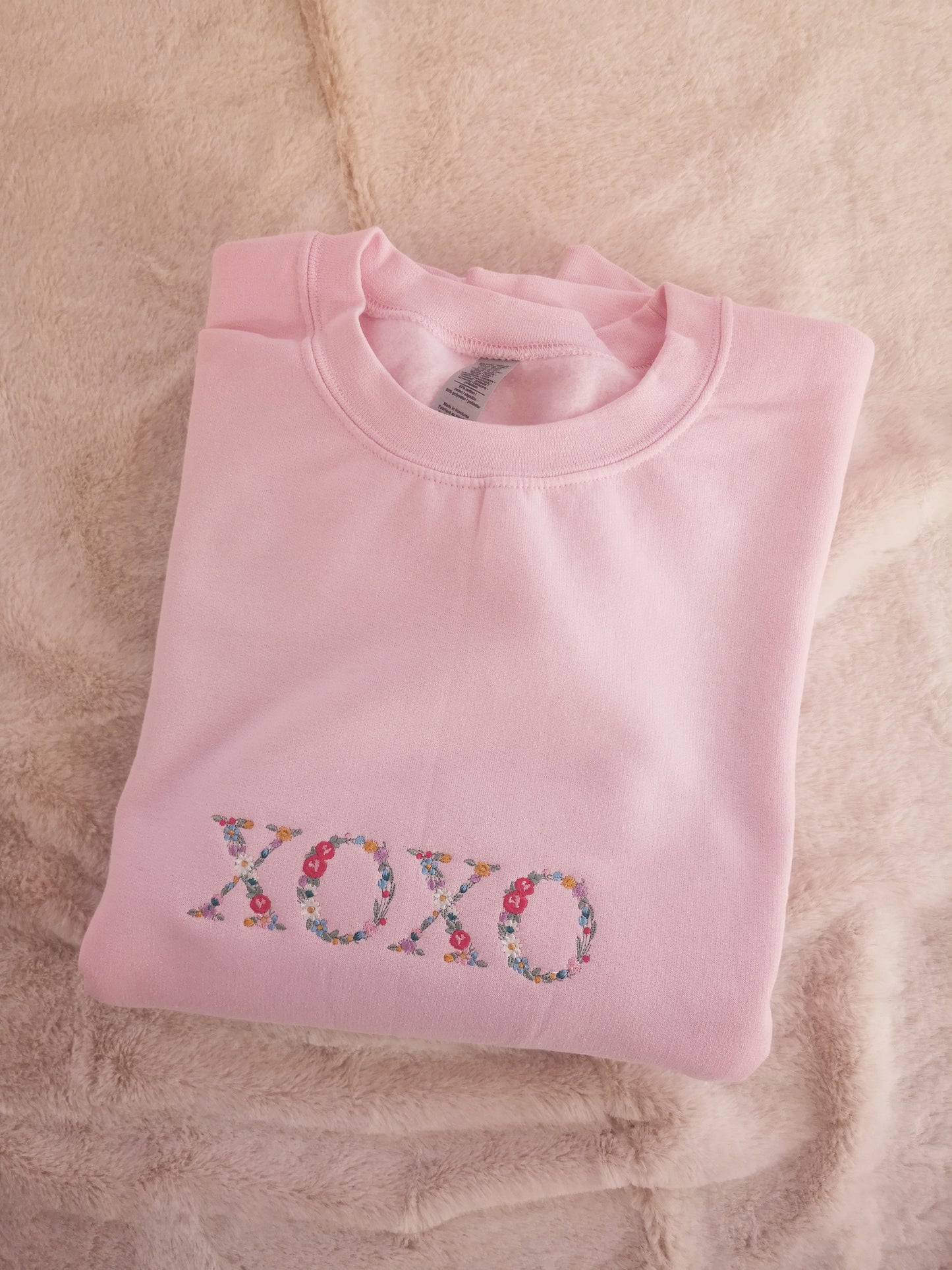 Embroidered floral XOXO sweatshirt
