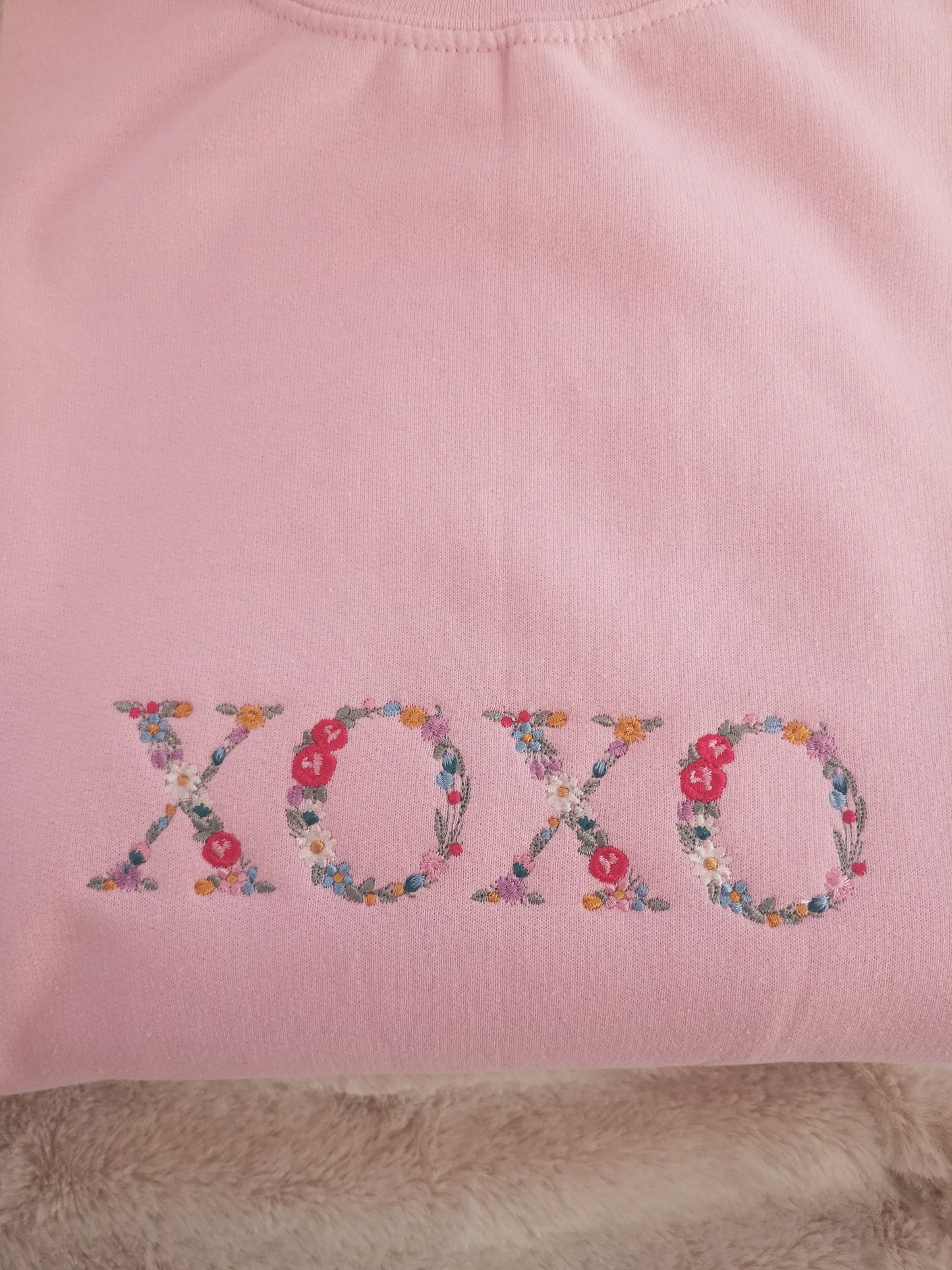 Embroidered floral XOXO sweatshirt