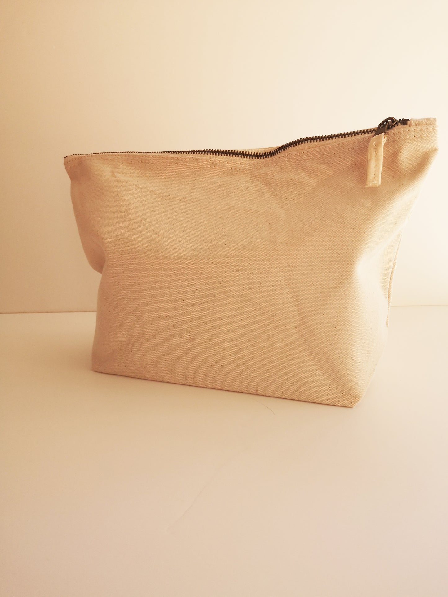 Personalised Embroidered Large Pouch | Cotton Canvas Zip Bag