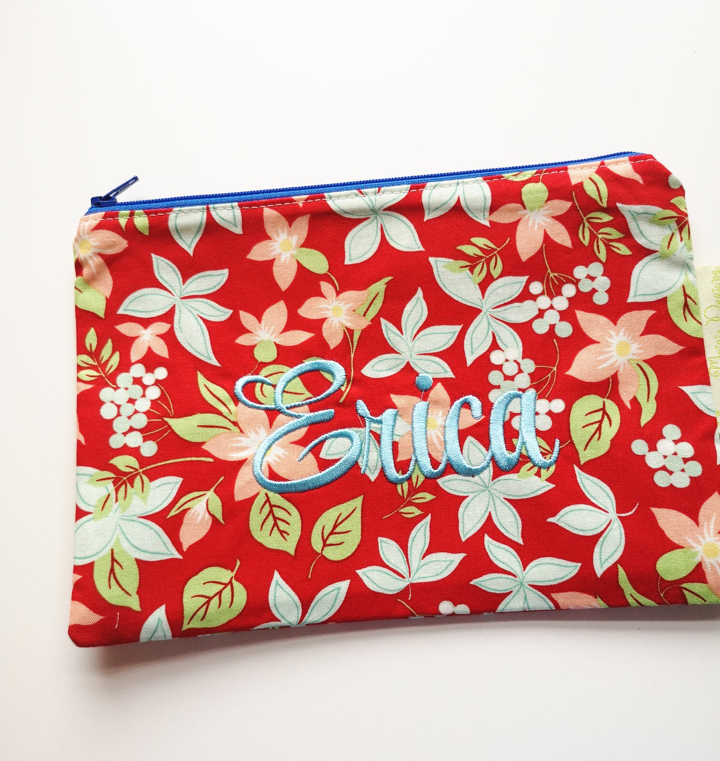 Green Tropical Floral Makeup Bag