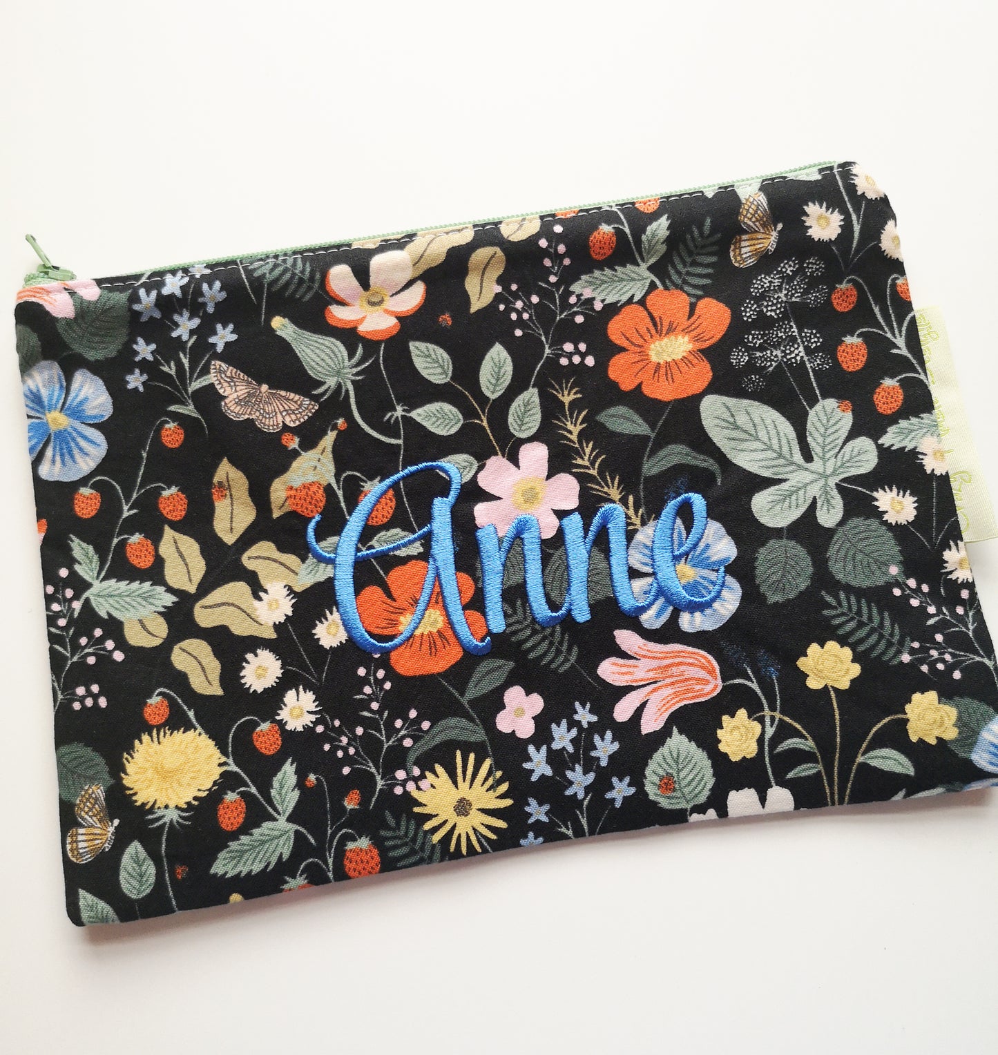 Black Strawberry Fields Makeup Bag