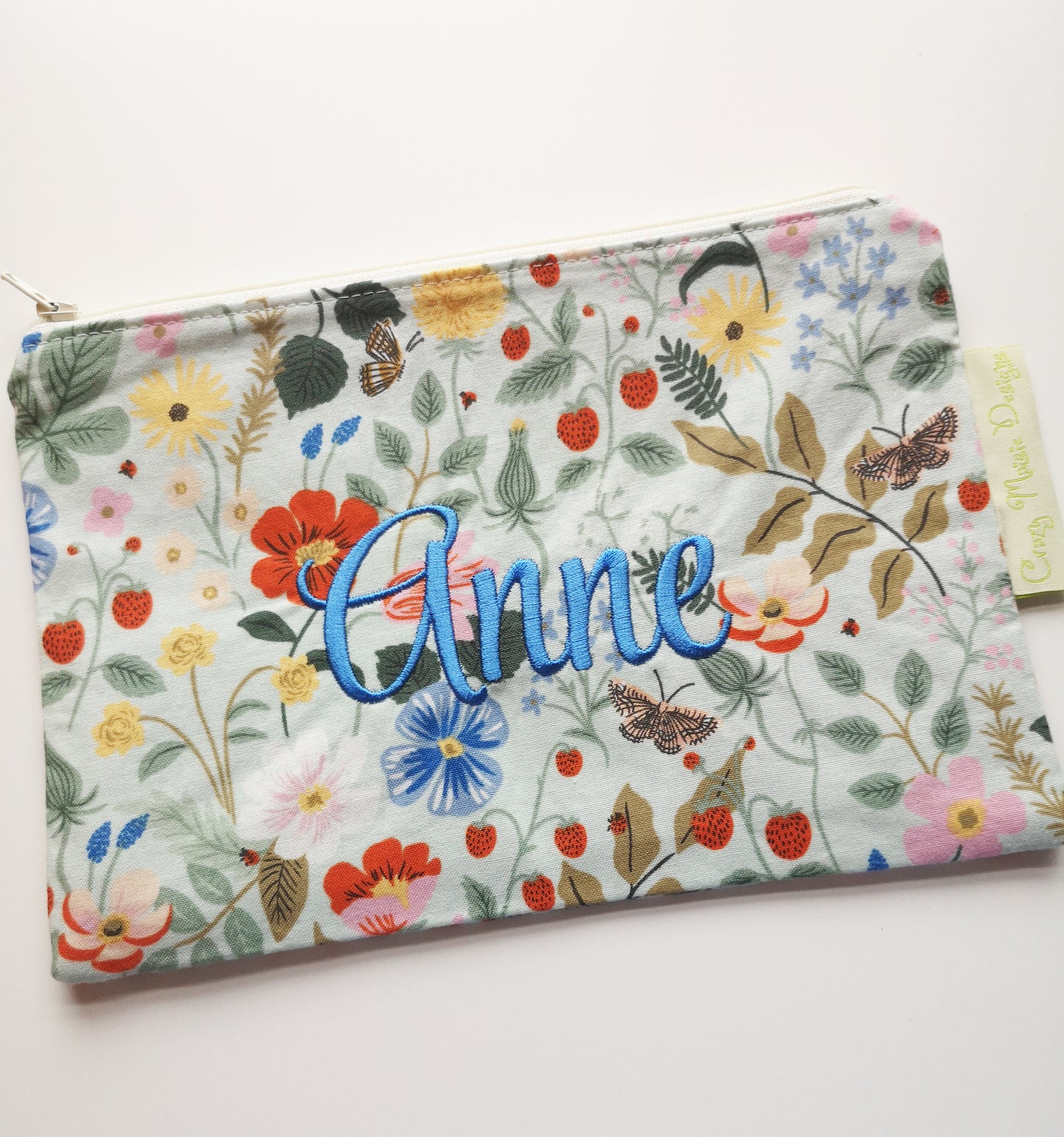 Navy Floral Makeup Bag