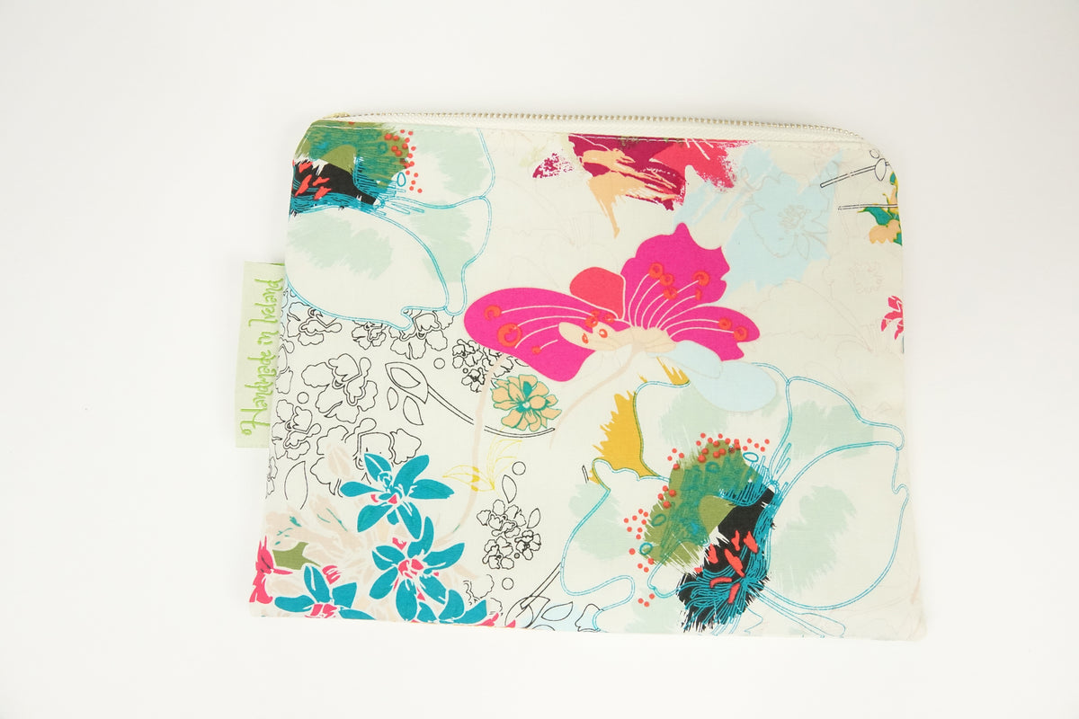 White Floral Makeup bag