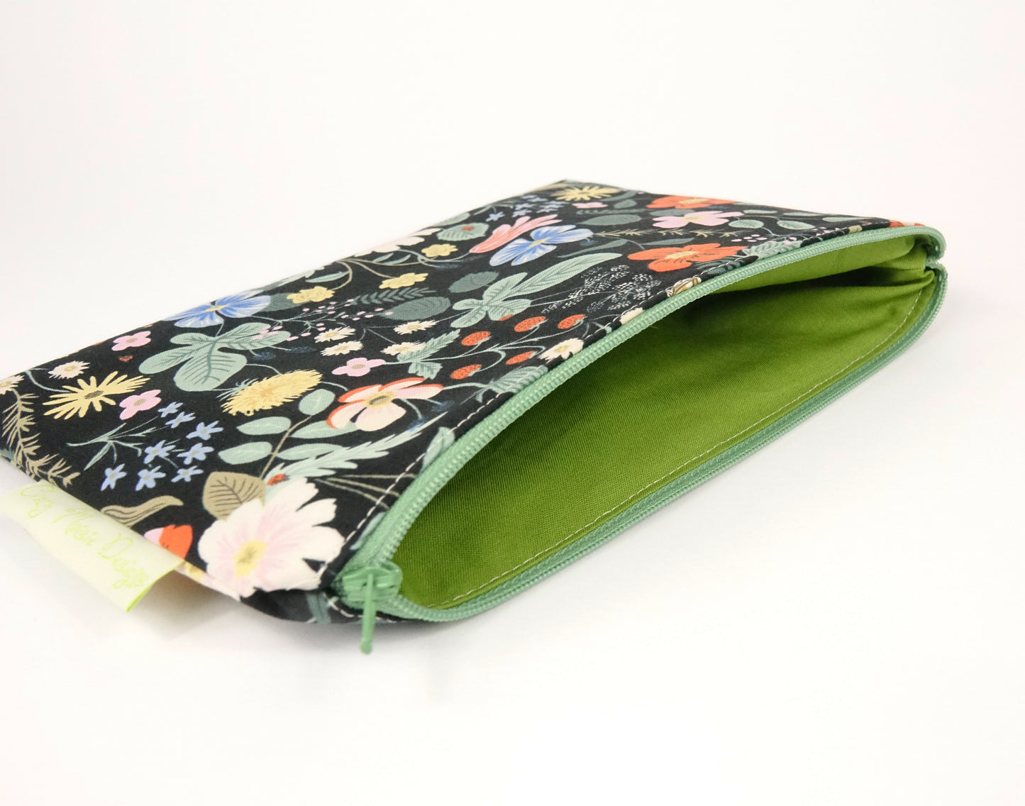 Black Strawberry Fields Makeup Bag