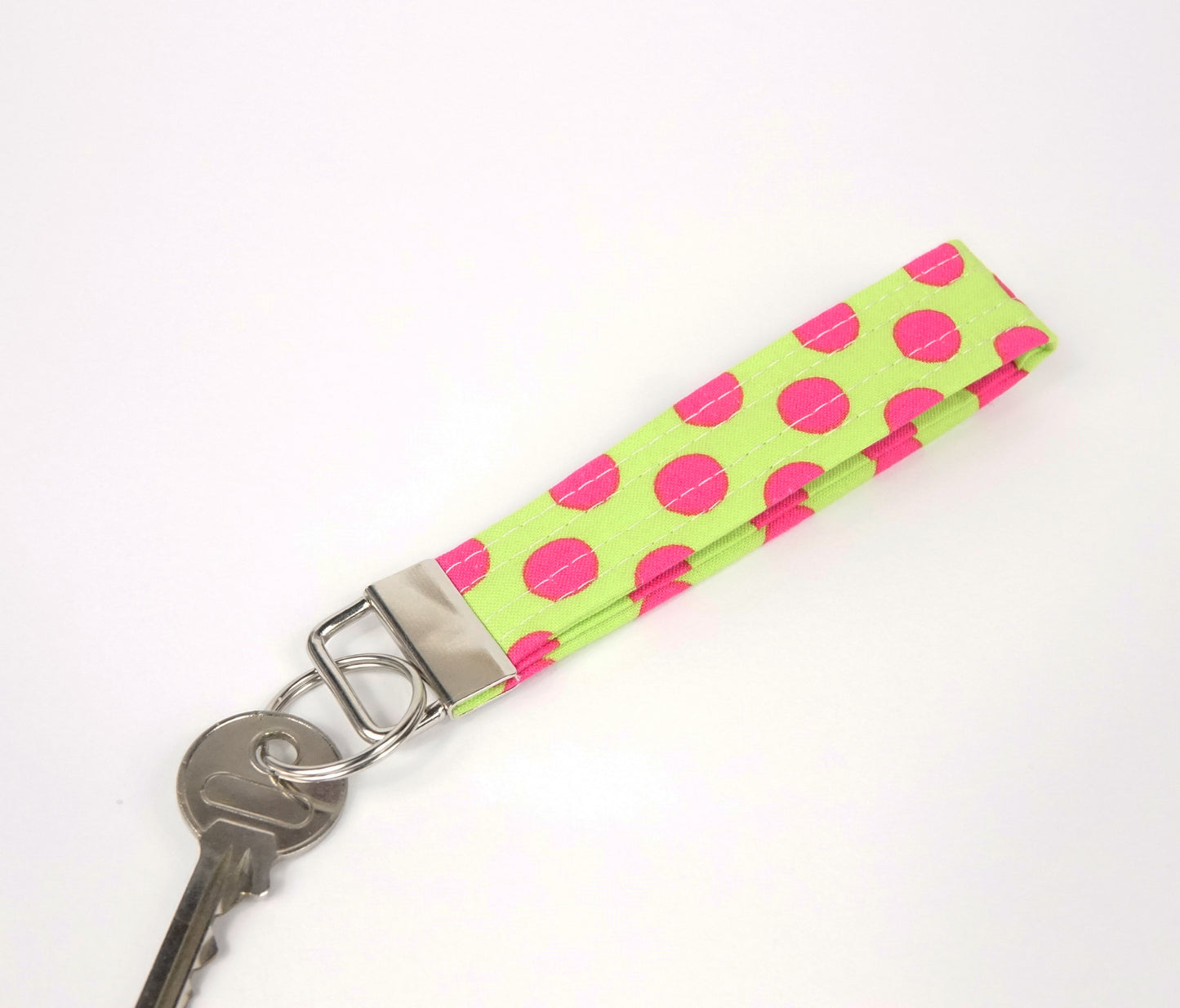 Lime Polka Dot Keychain