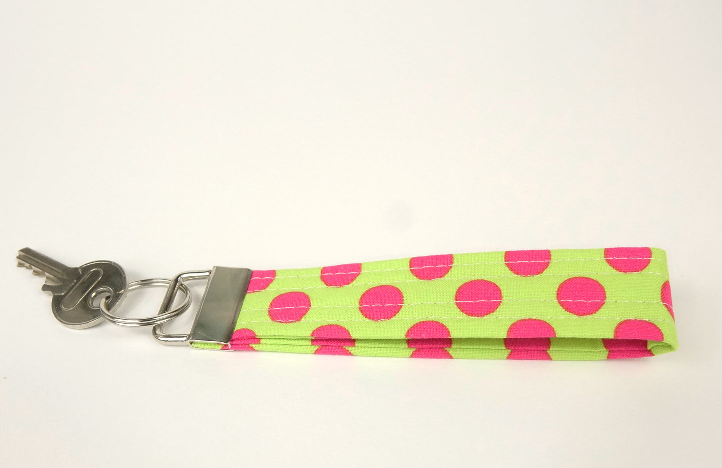 Lime Polka Dot Keychain