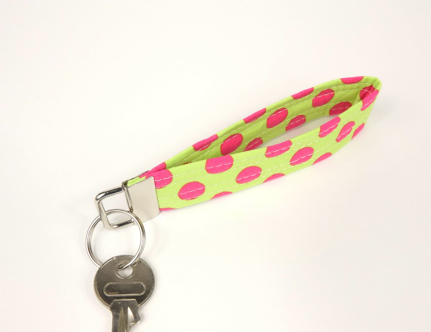 Lime Polka Dot Keychain