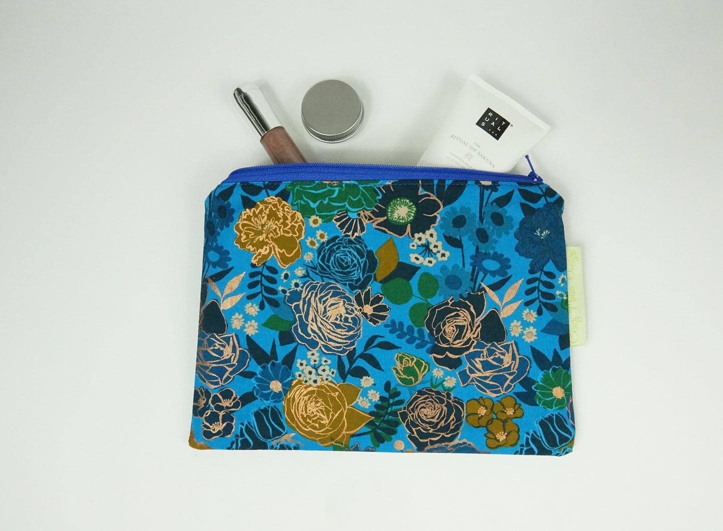 Electric Blue Makeup Bag