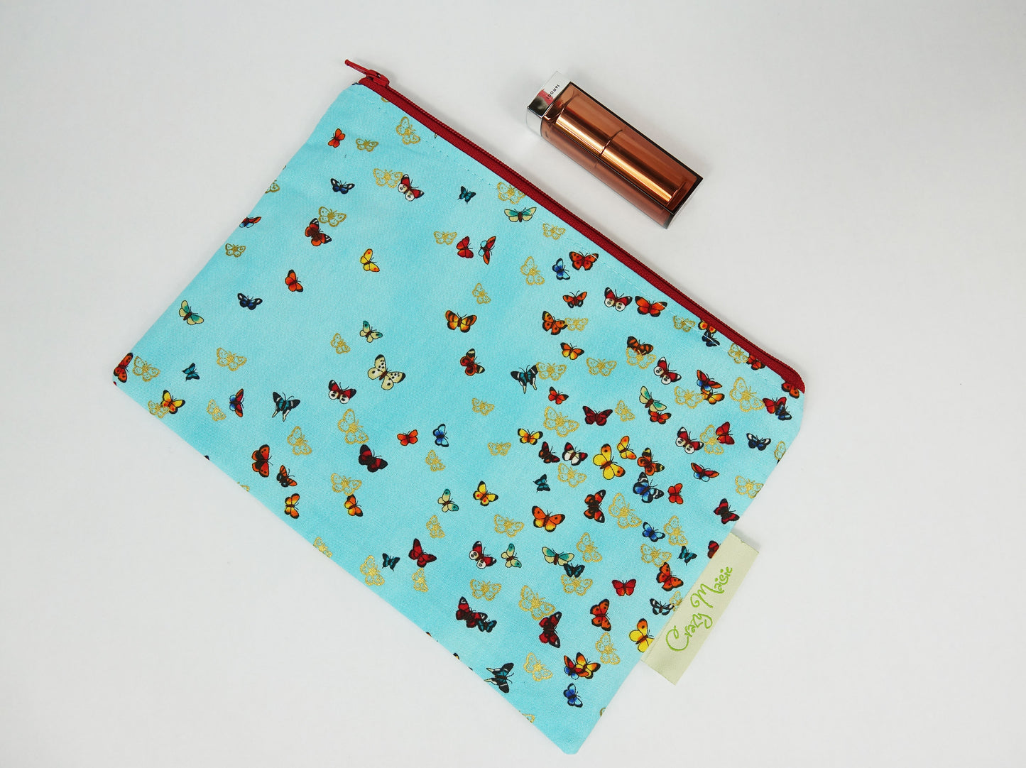 Blue Butterfly Makeup Bag