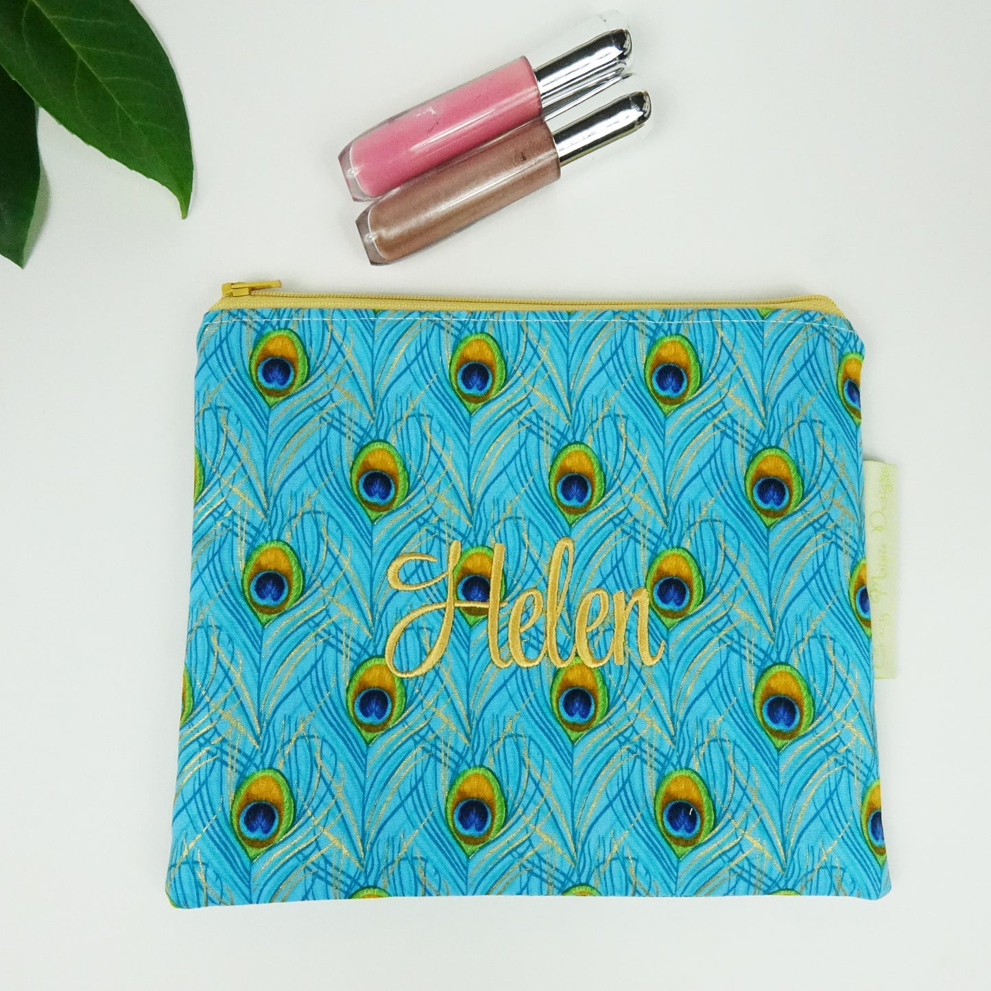 Peacock Feather Makeup Bag