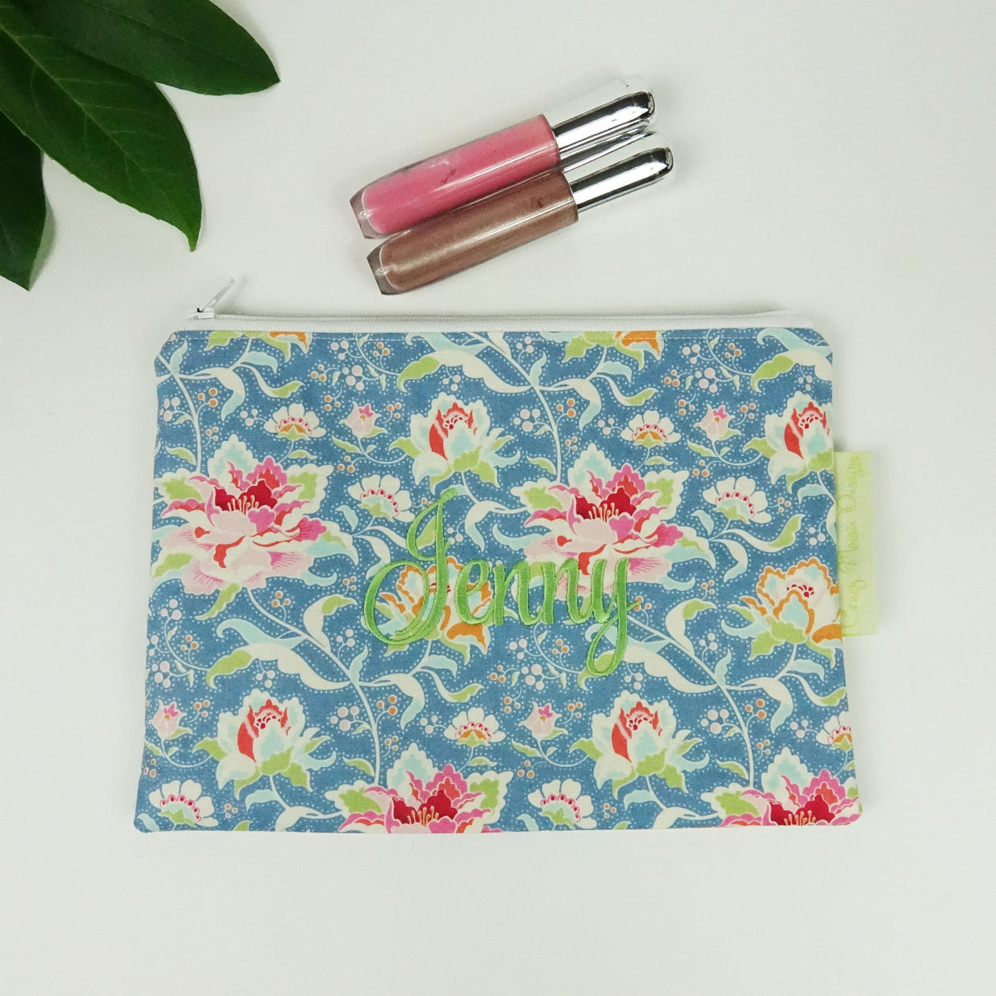 Circus Rose Blue Makeup Bag