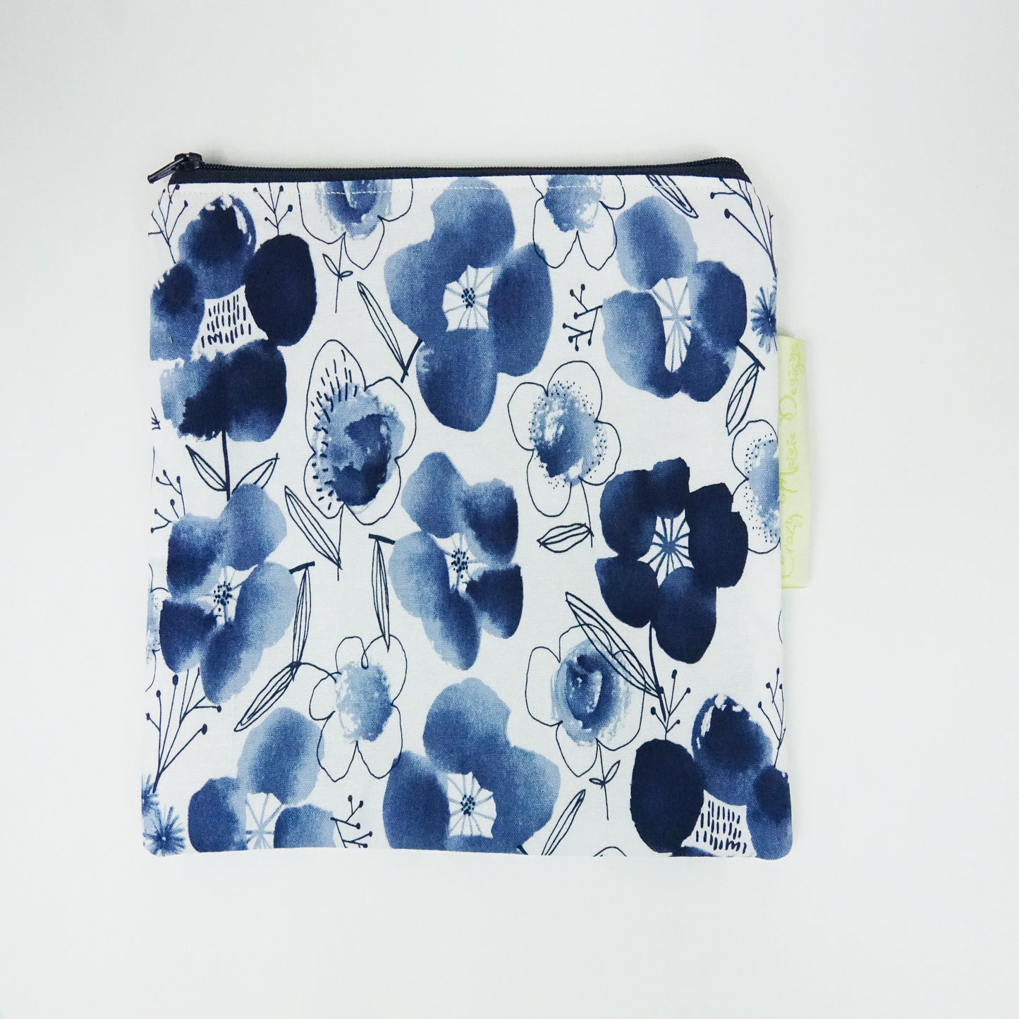 Navy Floral Makeup Bag